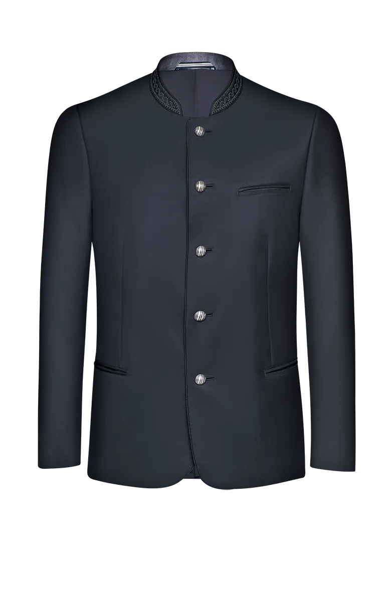 g-ssl-wertvoll-festjacke-wolle-stehkragen-grau-schwarz image 1