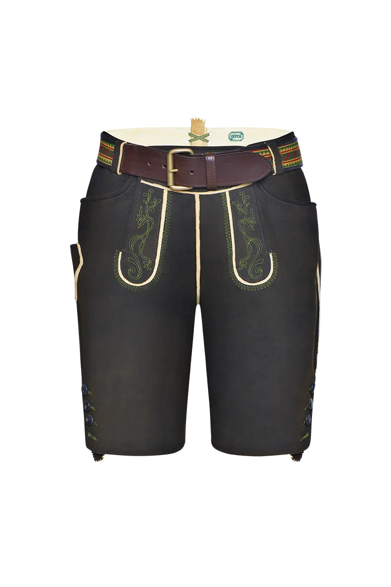 g-ssl-salzburger-lederhose-herren-kurze-hirschlederhose-altschwarz-bestickt image 1