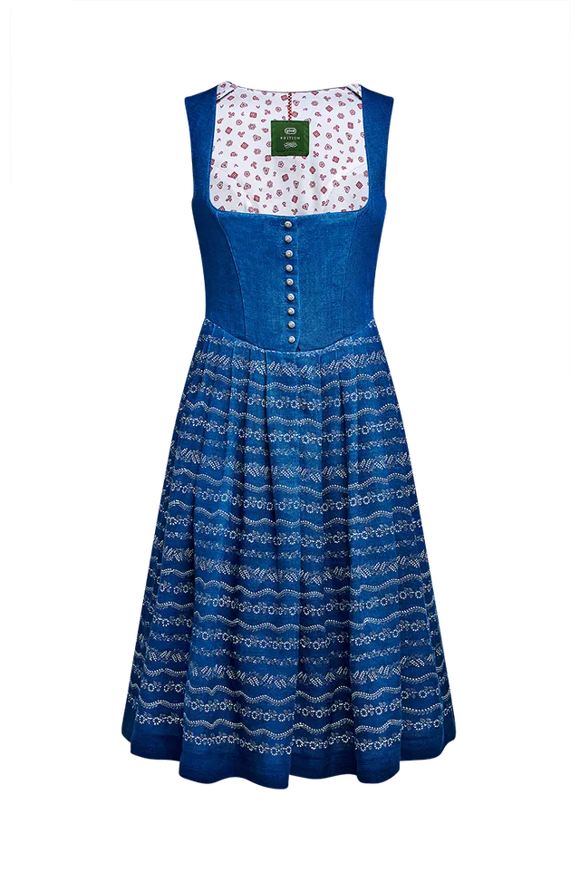 g-ssl-dirndl-aus-blaudruckleinen-blau-70er-l-nge image 1