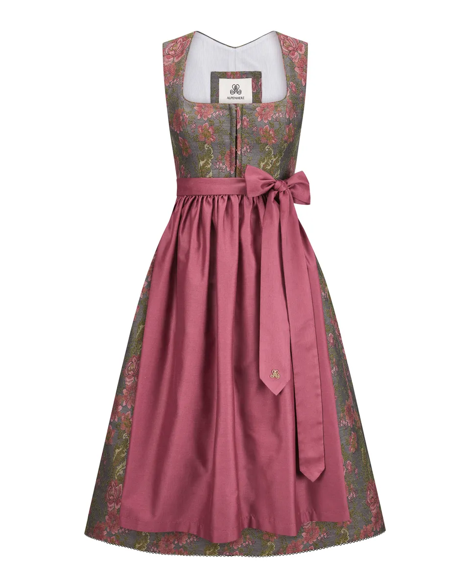 alpenherz-dirndl-barbara-grau-jacquard-herzausschnitt image 1