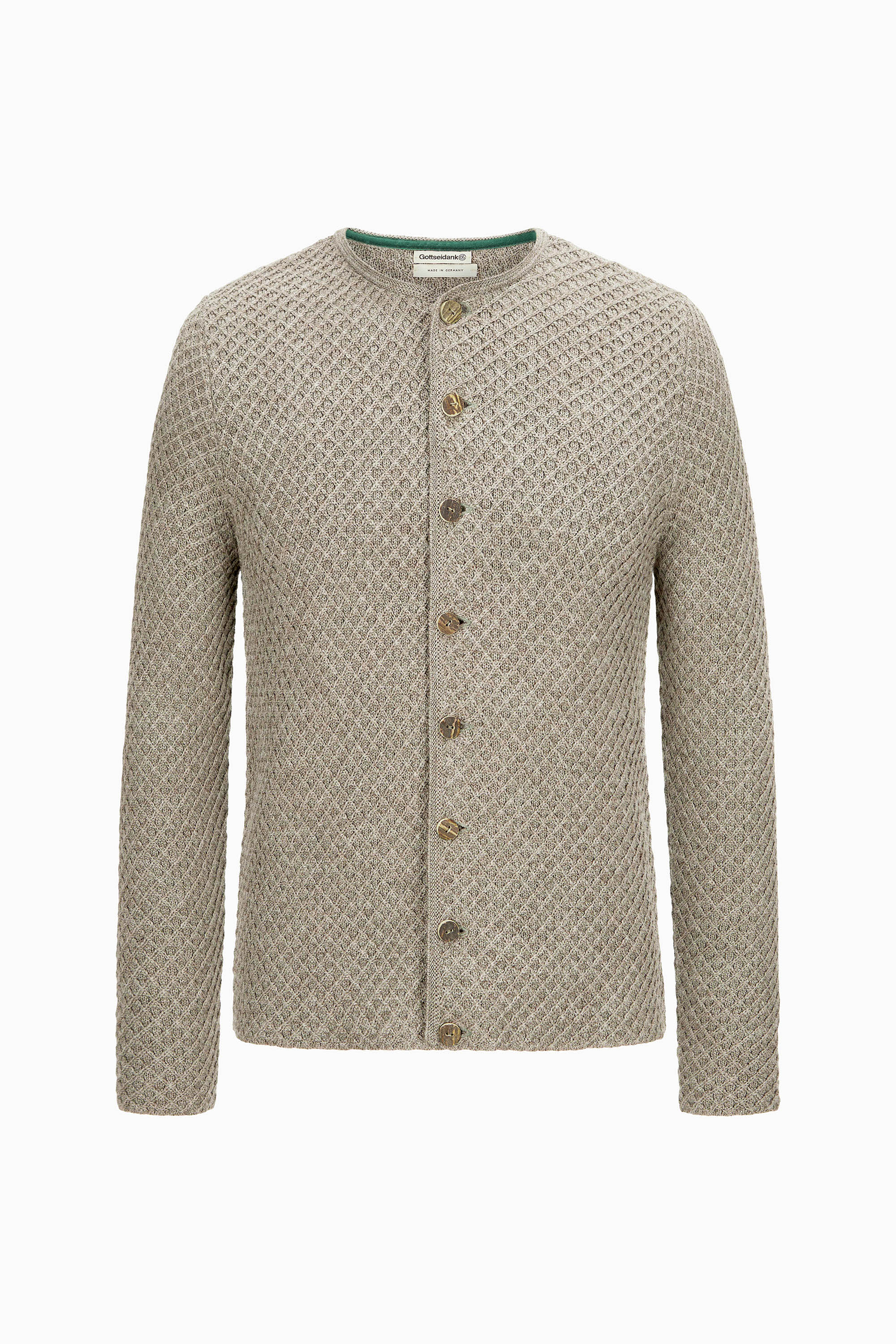 gottseidank-herrenstrickjacke-xaver-uni-waffelmuster image 1