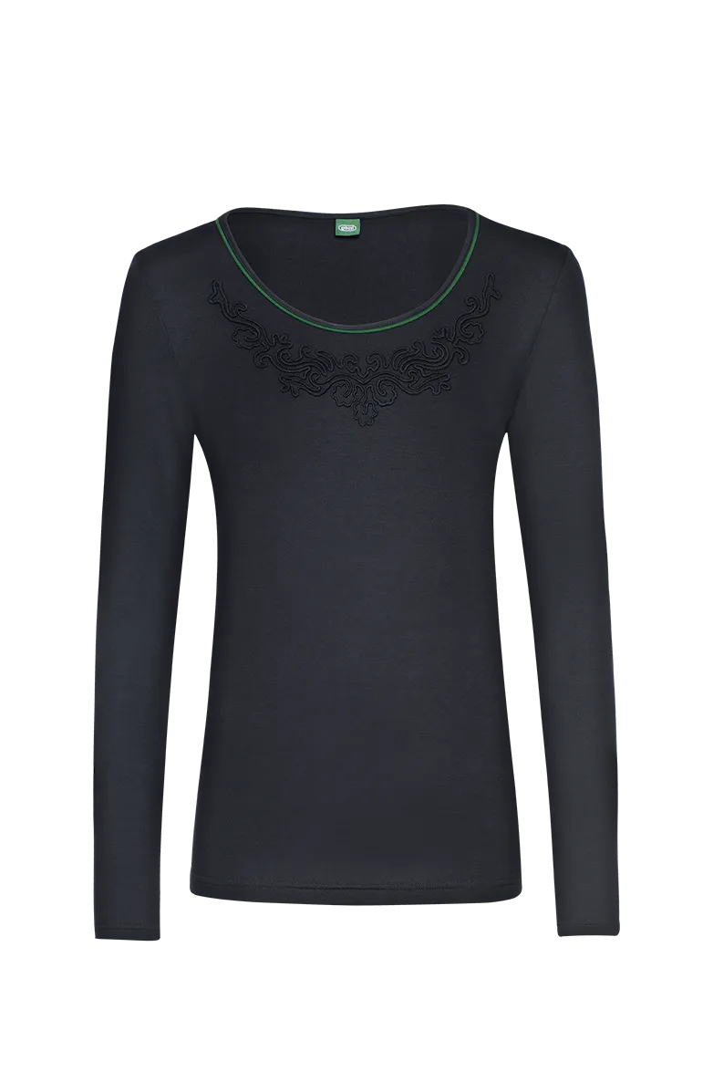 g-ssl-von-blumen-umrankt-trachtenshirt-viskose-grau-schwarz image 1