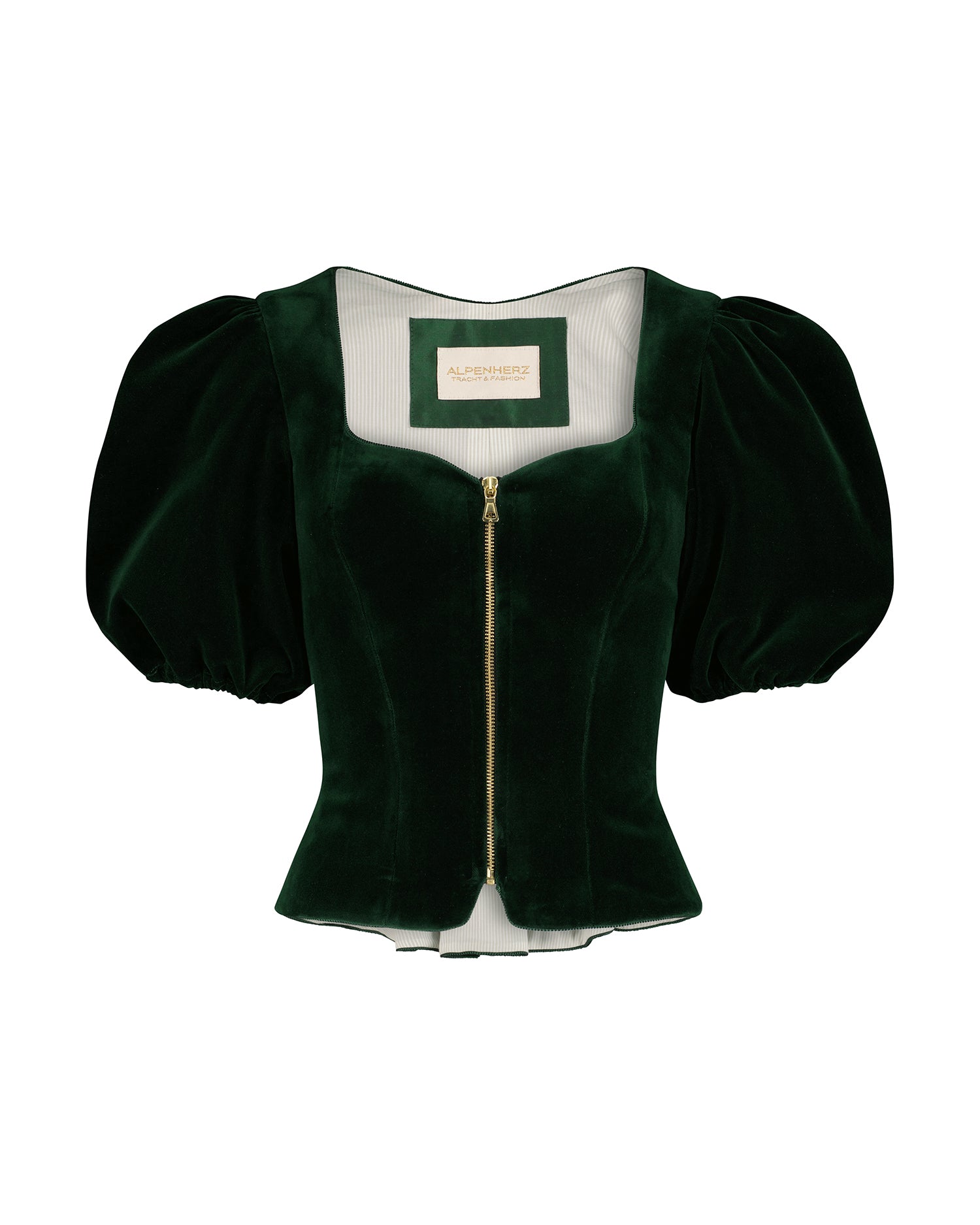 alpenherz-samtmieder-diana-dunkelgr-n-puffarm-dirndl-mieder image 1