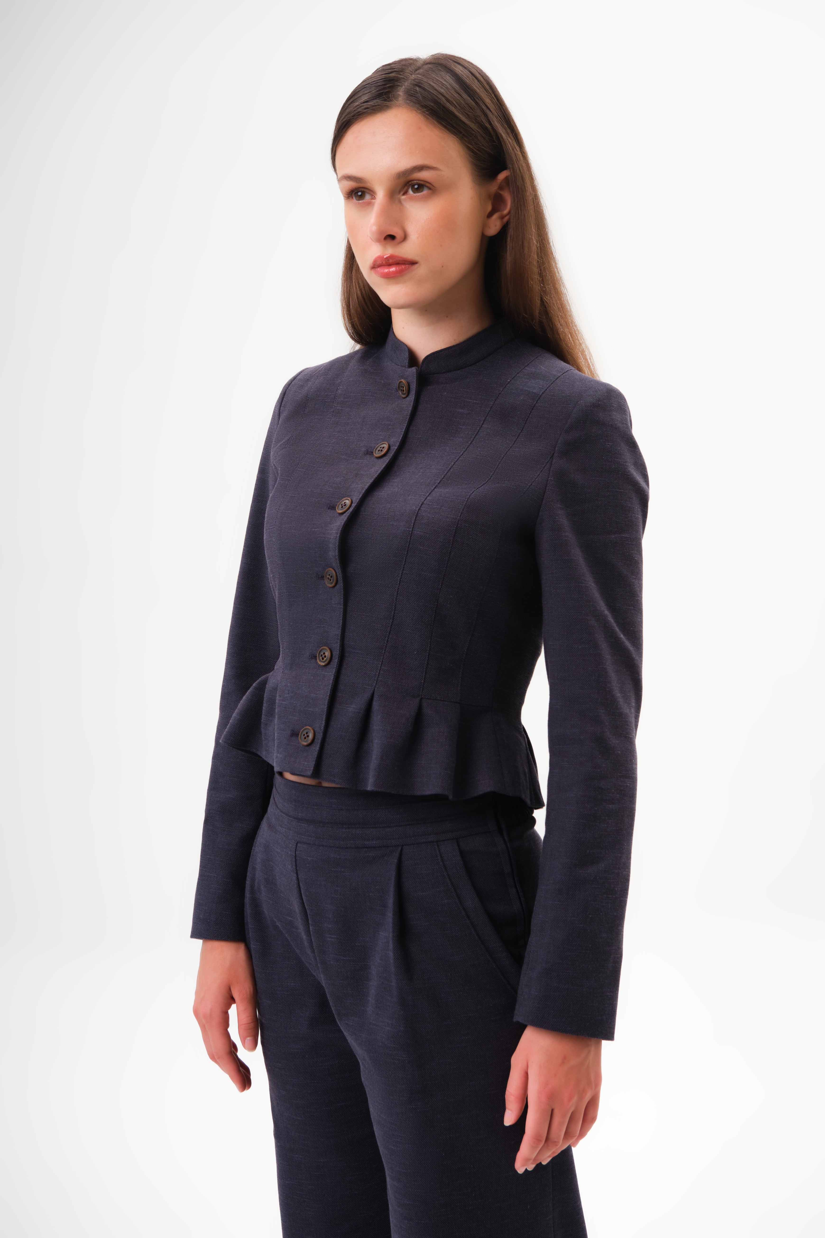 felicitas-damen-jacke-jadelyn-baumwollmix-mit-stehkragen image 1