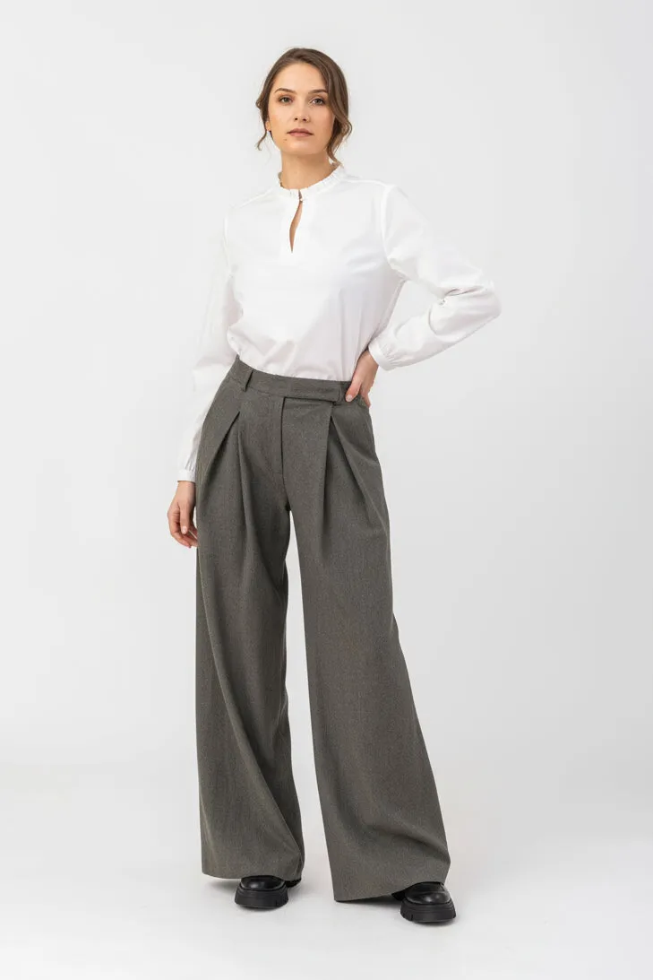 felicitas-damen-hose-henrike-elegante-falten-hose-mit-kontrastbund image 1