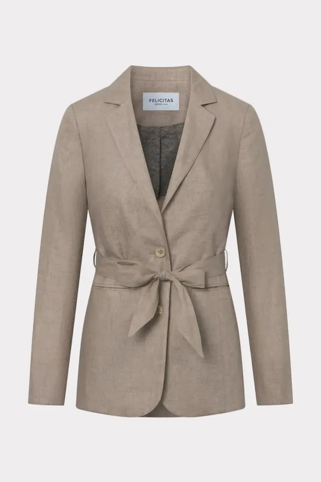 felicitas-jerica-damen-jacke-leinen-einreihig-mit-bindeg-rtel image 1