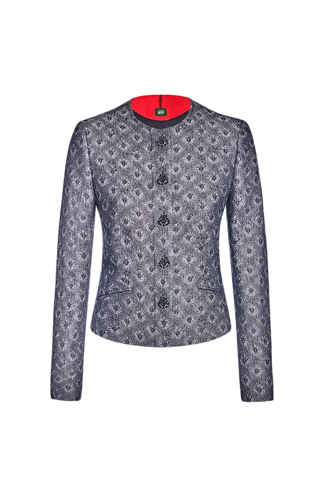 g-ssl-jacquard-jacke-baumwolle-leinen-grau-schwarz image 1