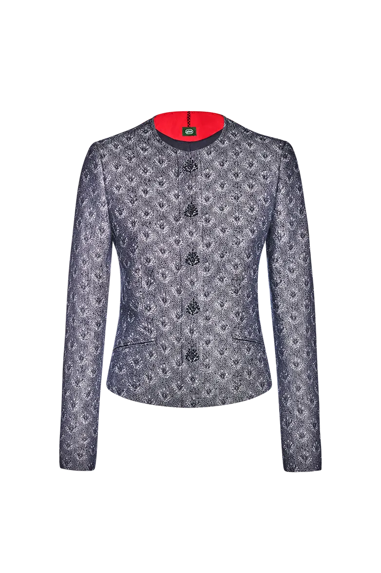 g-ssl-jacquard-jacke-baumwolle-leinen-grau-schwarz image 1