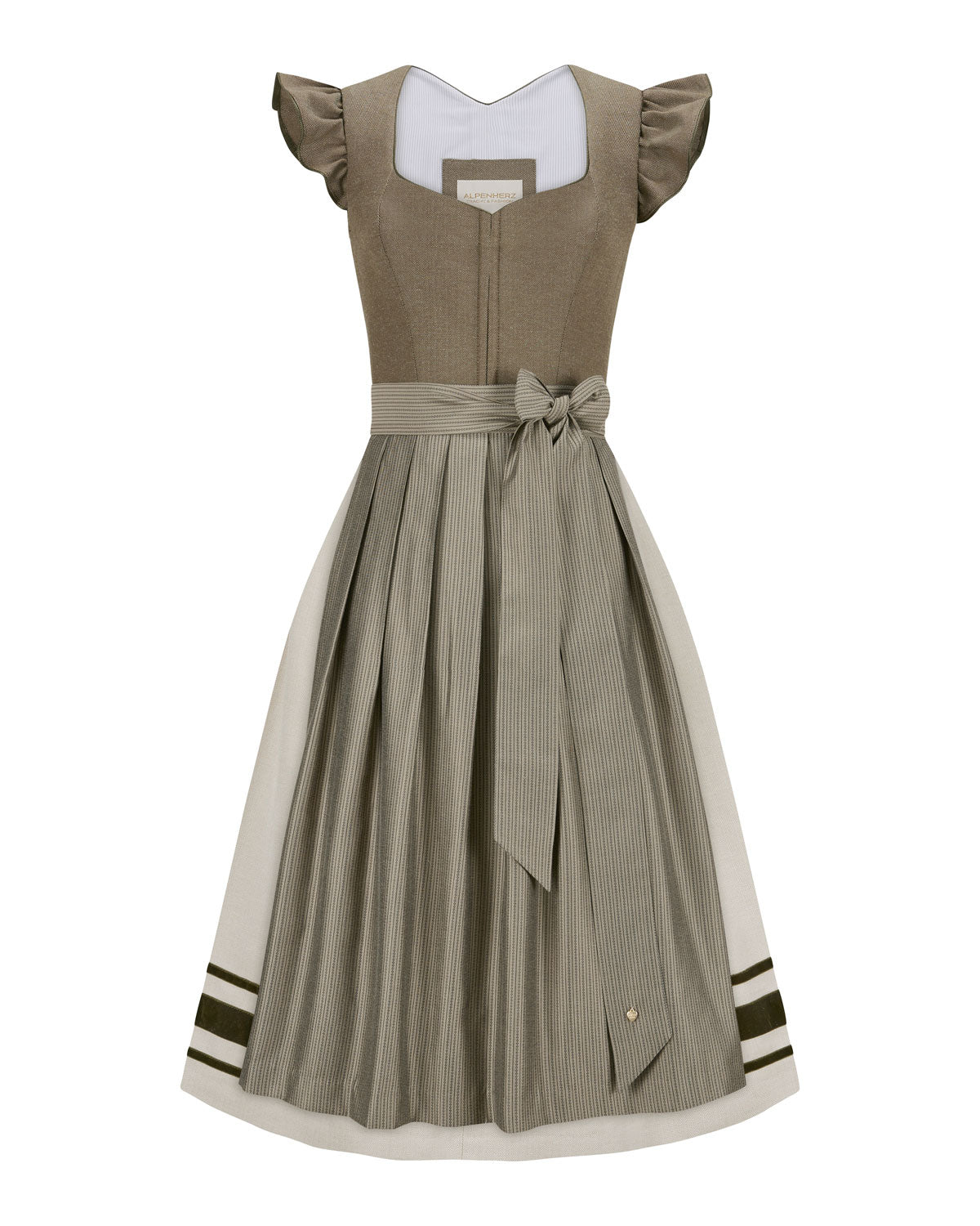 alpenherz-dirndl-marie-fl-gelarm-leinendirndl-oliv-beige image 1