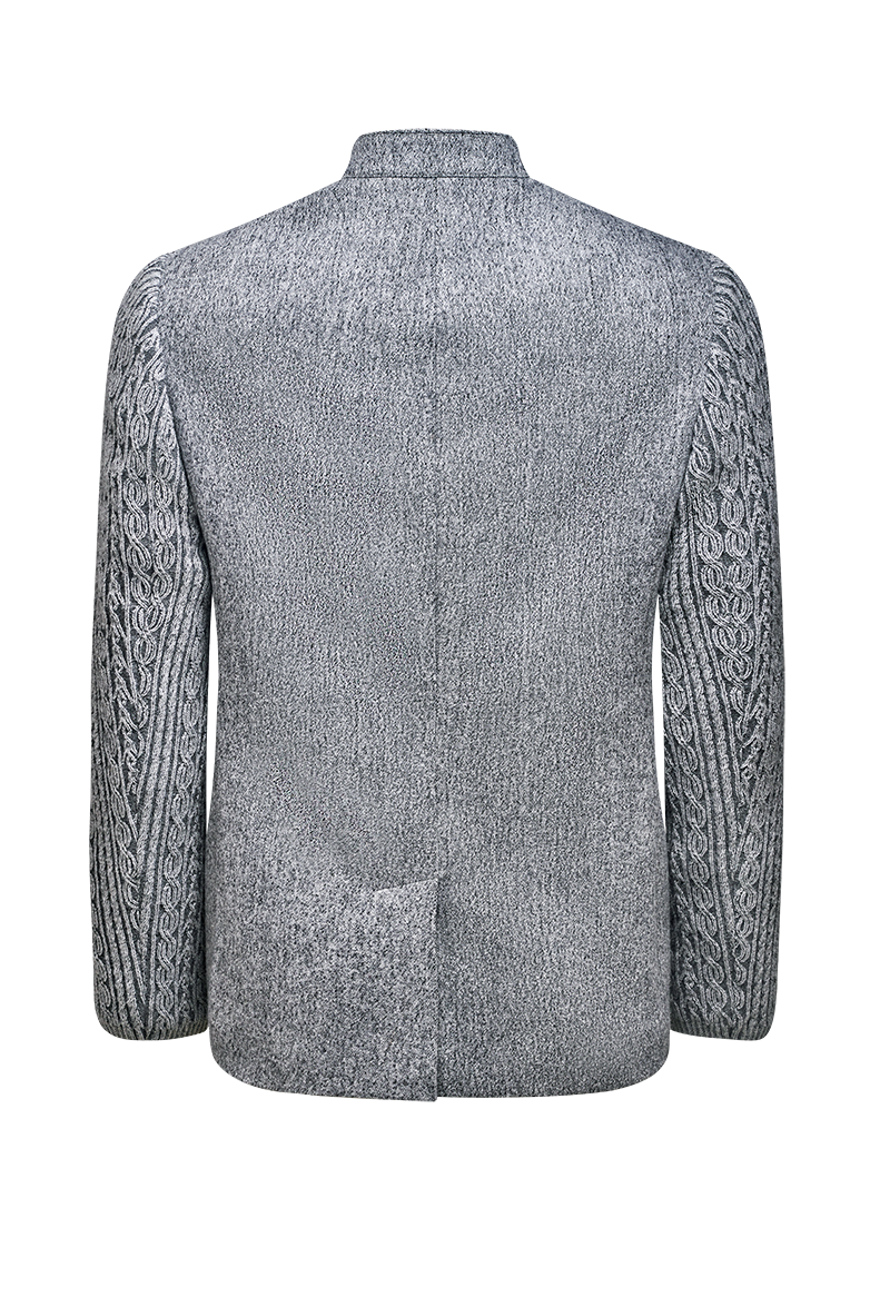 g-ssl-schladminger-jacke-mit-modelstrick-stehkragen-loden-grau-schwarz image 2