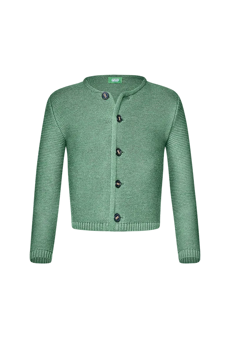 g-ssl-strickjackerl-kinder-gr-n-schurwolle-strickjacke image 1