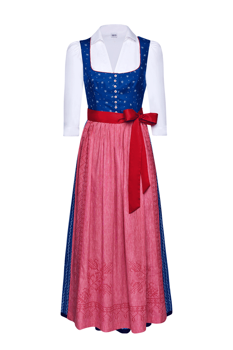 g-ssl-dirndl-baumwolle-tupfen-blumenranken-80er-l-nge image 3