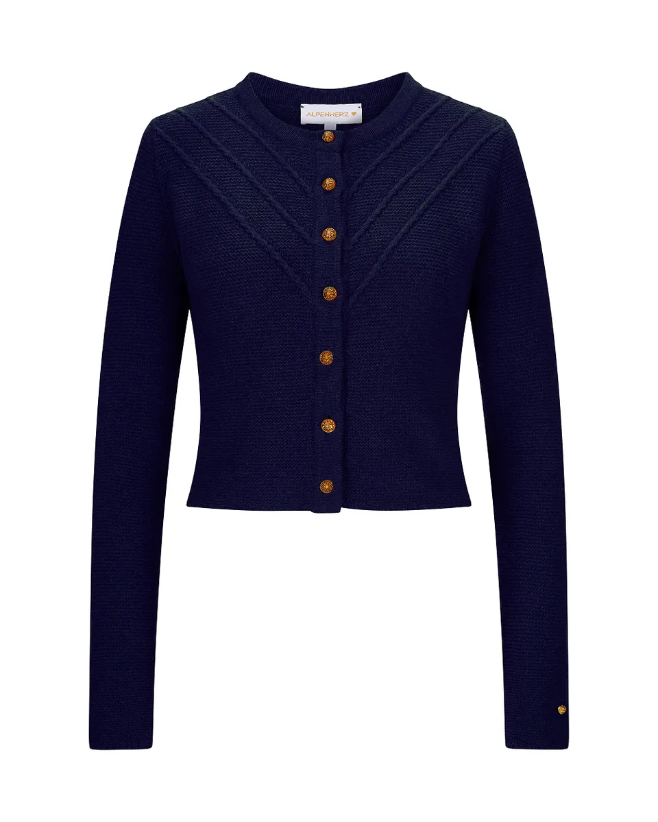 alpenherz-strickjacke-elanie-dunkelblau-trachten-strickjacke-mit-goldkn-pfen image 1