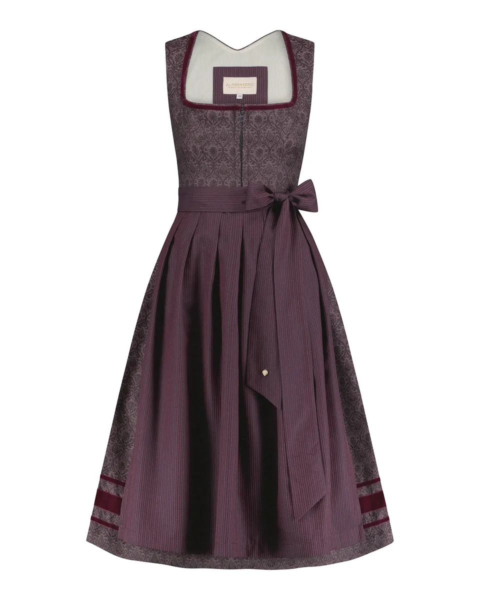 alpenherz-dirndl-franzi-75-cm-dunkelrot-mit-samtborte image 1