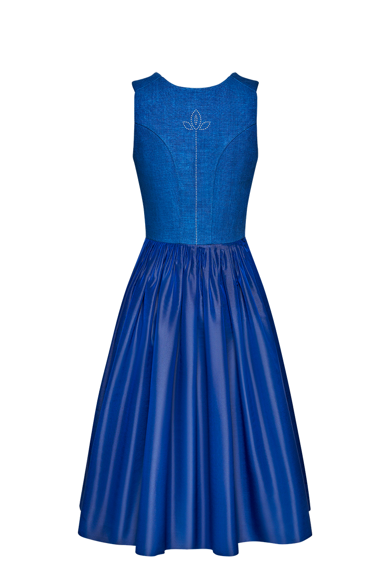 g-ssl-blaudruck-dirndl-mit-nieten-blau-70-leinen-seide image 2