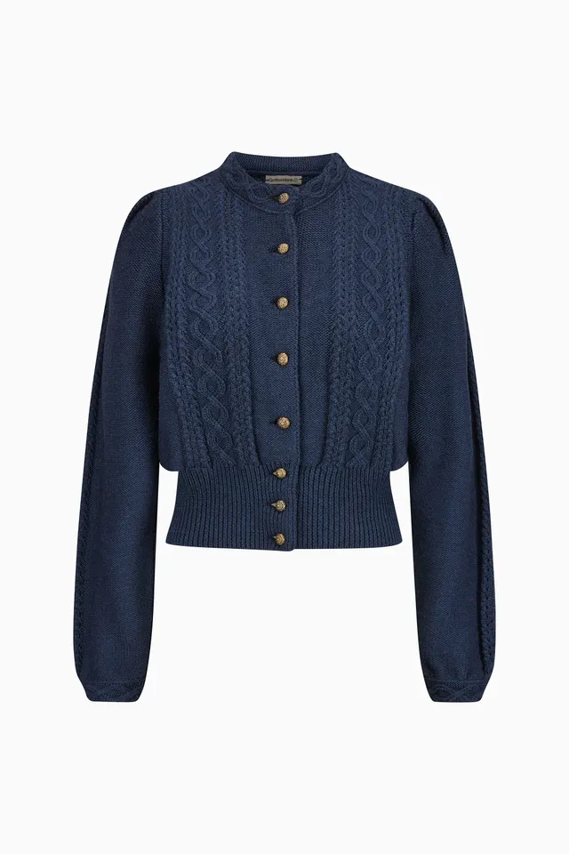 gottseidank-damenstrickjacke-lea-linksstrick-mit-stehkragen-puffarm-2 image 1