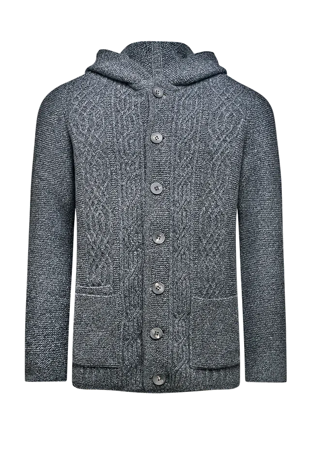 g-ssl-strickjacke-mit-kapuze-merinowolle-grau-schwarz-herren image 1