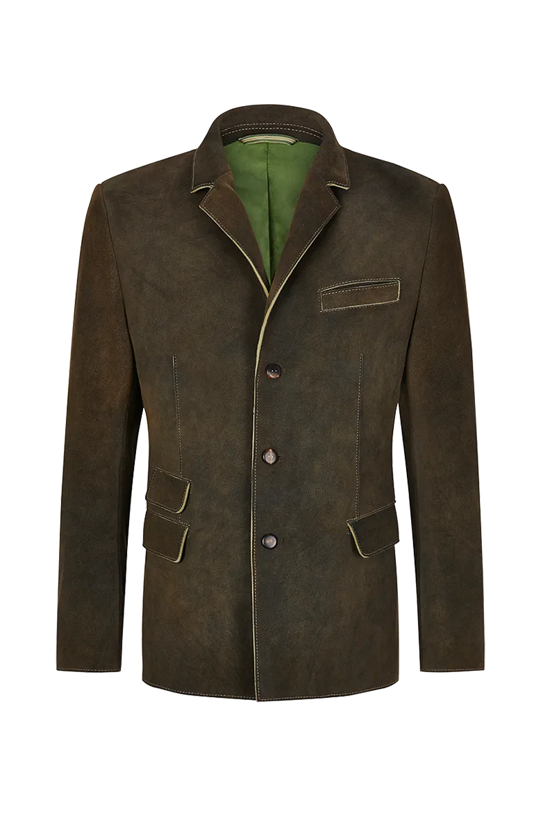 g-ssl-herren-hirschlederjacke-prachtvoll-braun-mit-seidenfutter-artikelnr-63009- image 1