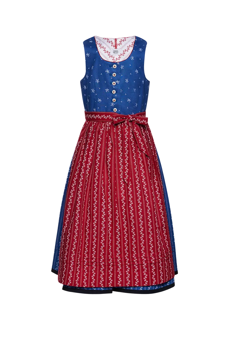 g-ssl-kinder-dirndl-blaudruck-blau-70-cm-baumwolle image 1