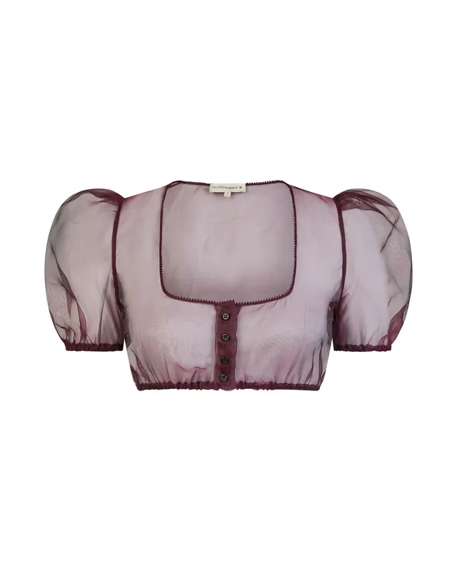alpenherz-bluse-sarah-chiffon-mini-puff-dunkelrot-damen image 1