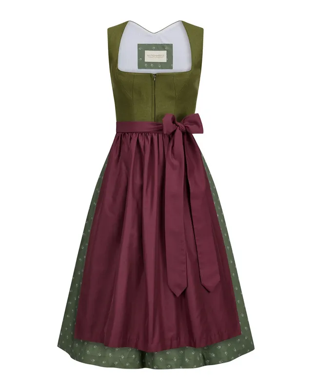 alpenherz-dirndl-sunny-oliv-mit-sch-rze-in-beerenton image 1