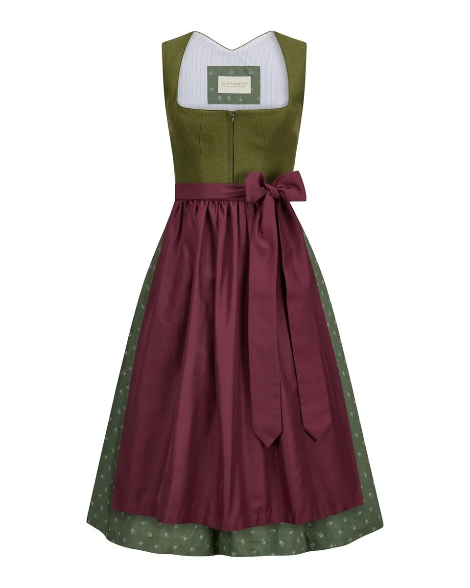 alpenherz-dirndl-sunny-oliv-mit-sch-rze-in-beerenton image 1
