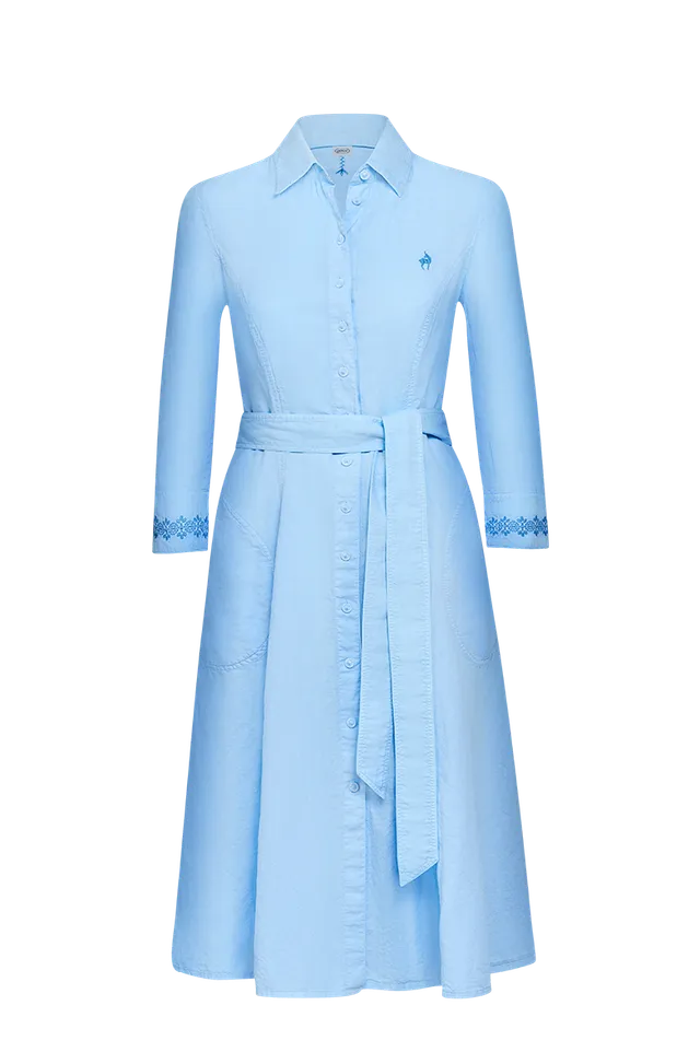 g-ssl-hemdblusenkleid-mit-modelstickerei-damen-kleid-blau image 1