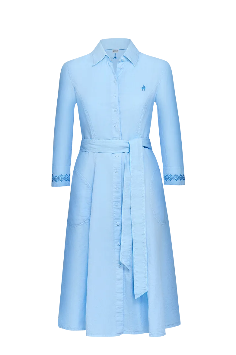 g-ssl-hemdblusenkleid-mit-modelstickerei-damen-kleid-blau image 1