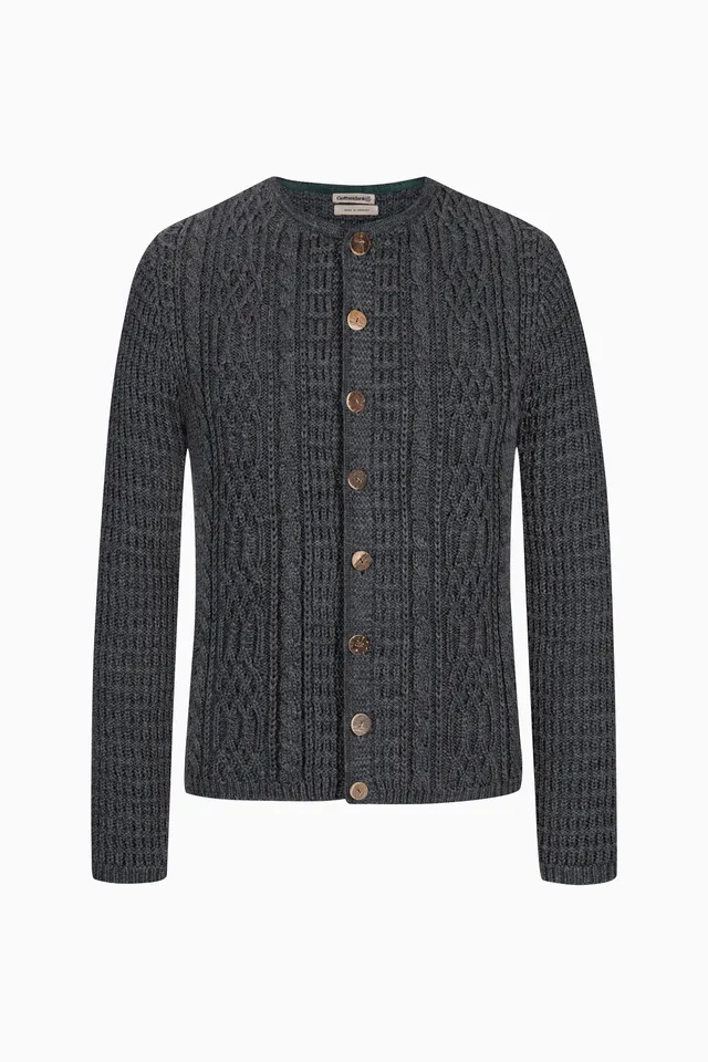gottseidank-herrenstrickjacke-anton-uni-mit-zopfmuster image 1