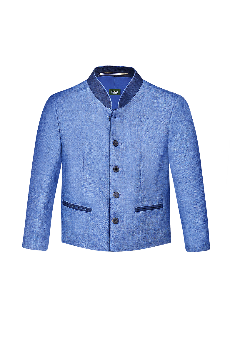 g-ssl-kleiner-zwilling-kinder-stehkragenjacke-leinen-hanf-blau image 1