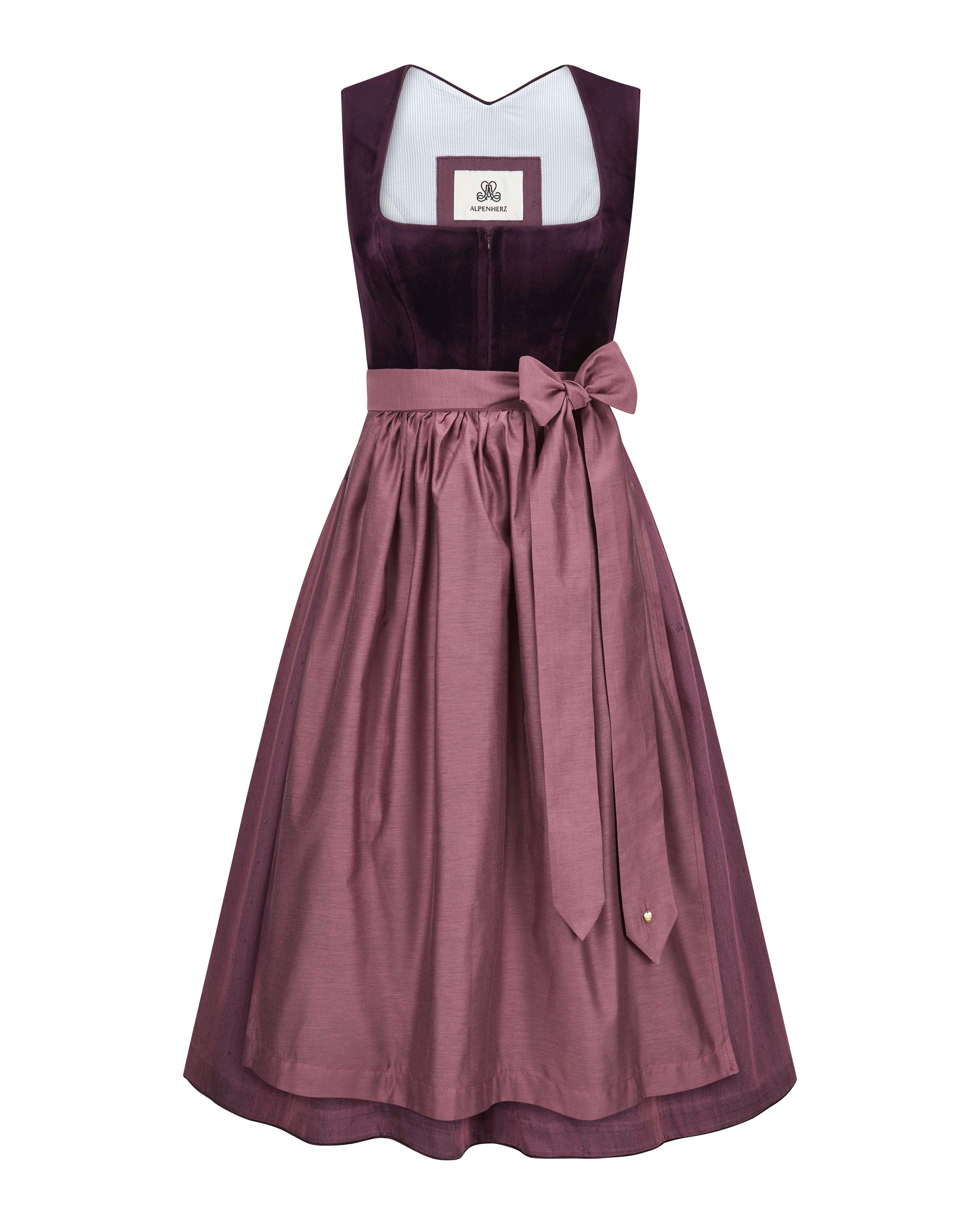 alpenherz-dirndl-clara-aubergine-samtmieder-mit-2-sch-rzen image 2