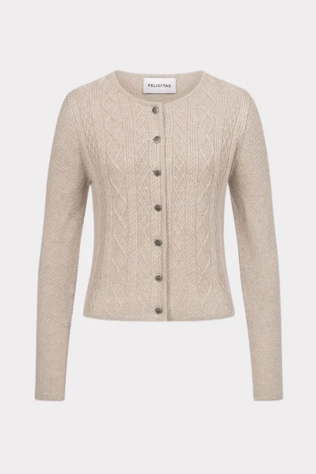 felicitas-clarissa-damen-strickcardigan-baumwolle-rundhals image 1