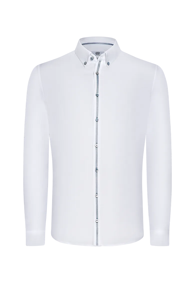 g-ssl-elastisches-oxfordhemd-herren-wei-baumwolle image 1