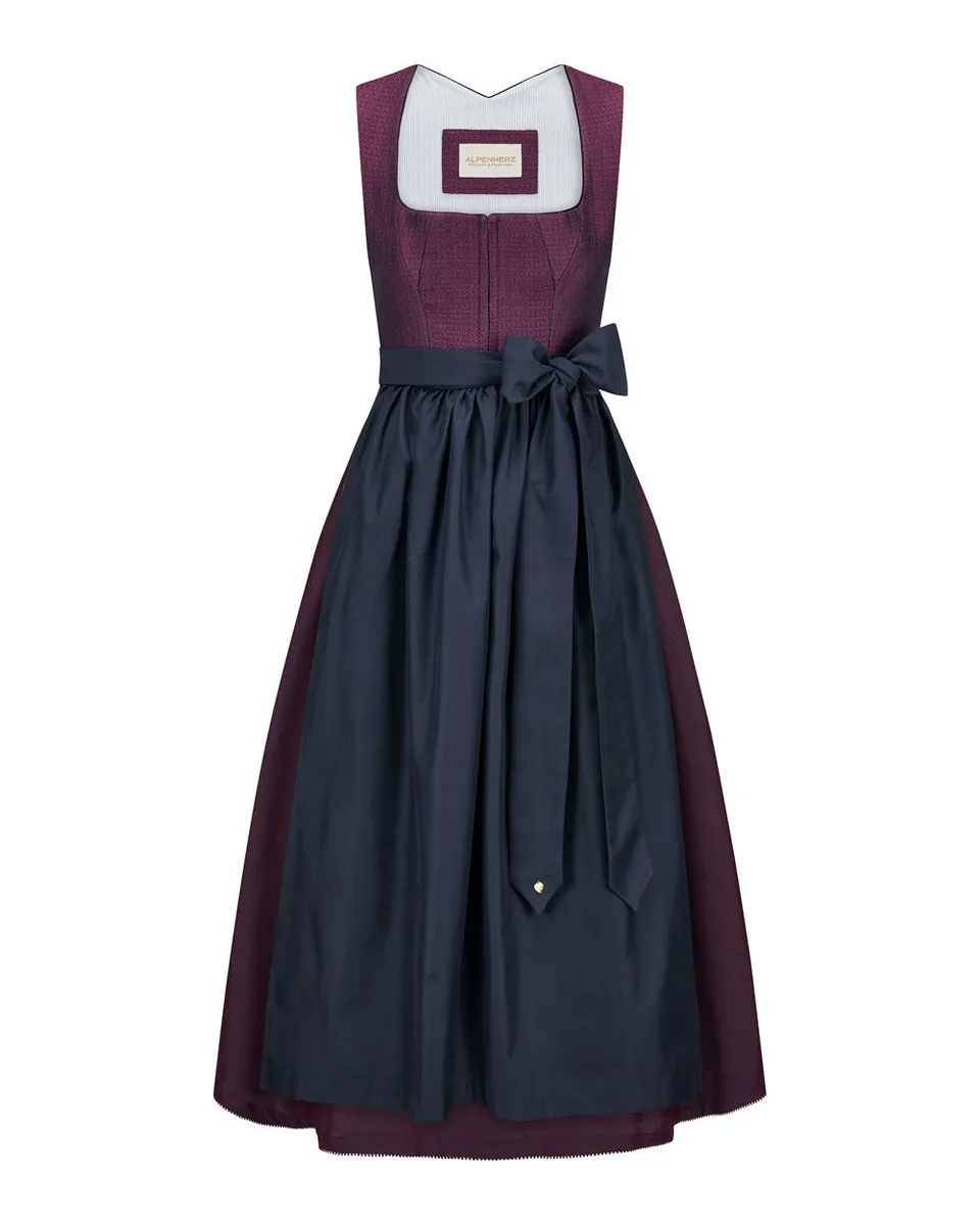 alpenherz-dirndl-greta-dunkelblau-beere-jacquard image 1