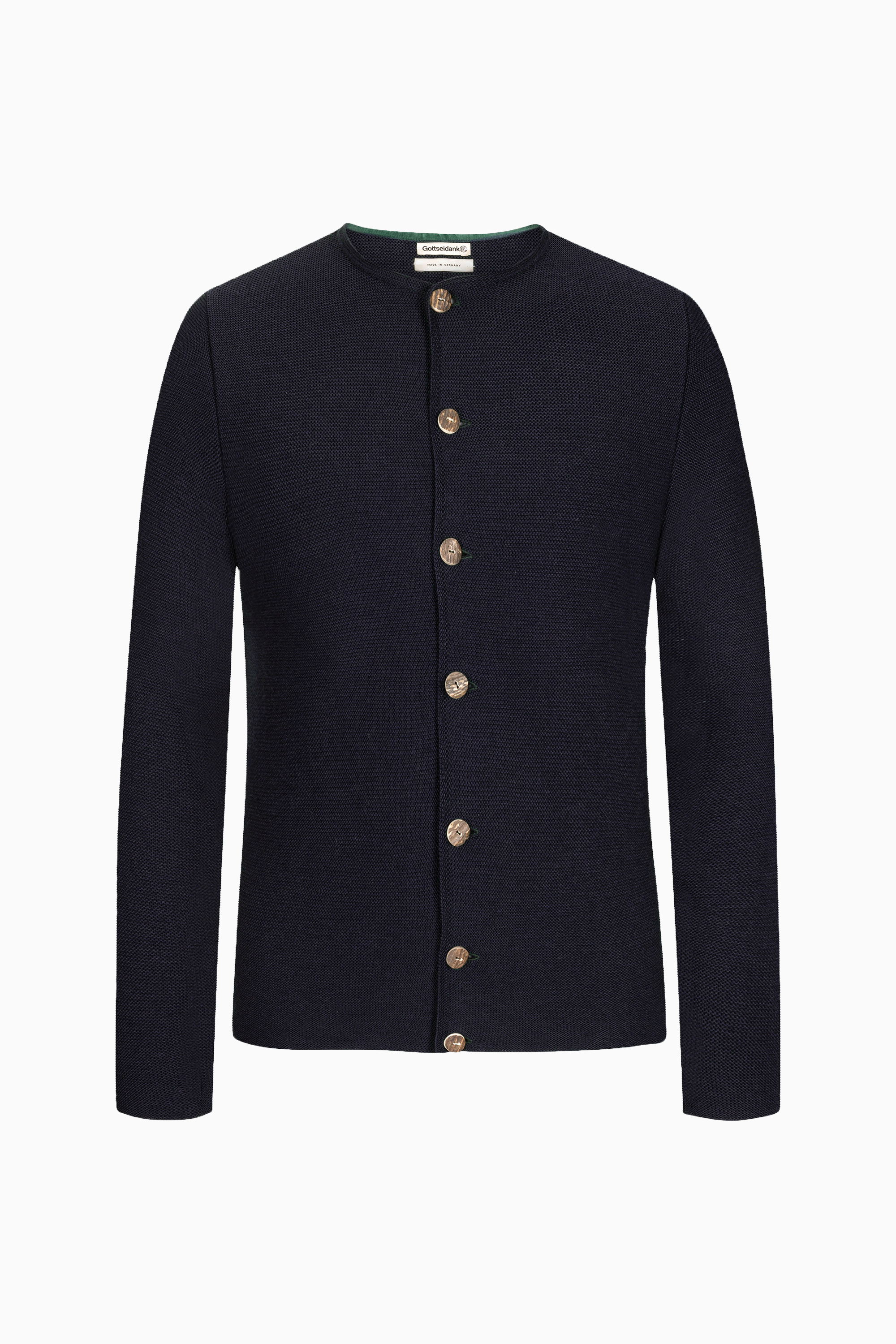gottseidank-herrenstrickjacke-aloisius-uni-wollstrickjacke-mit-hirschhornkn-pfen image 1