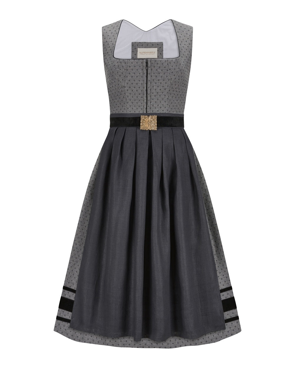 alpenherz-dirndl-nele-grau-schwarz-jacquard image 1