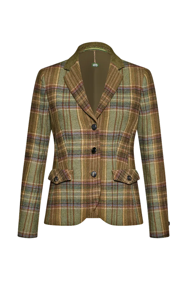 g-ssl-glencheck-jacke-damen-karojacke-aus-baumwollcord-gr-n image 1