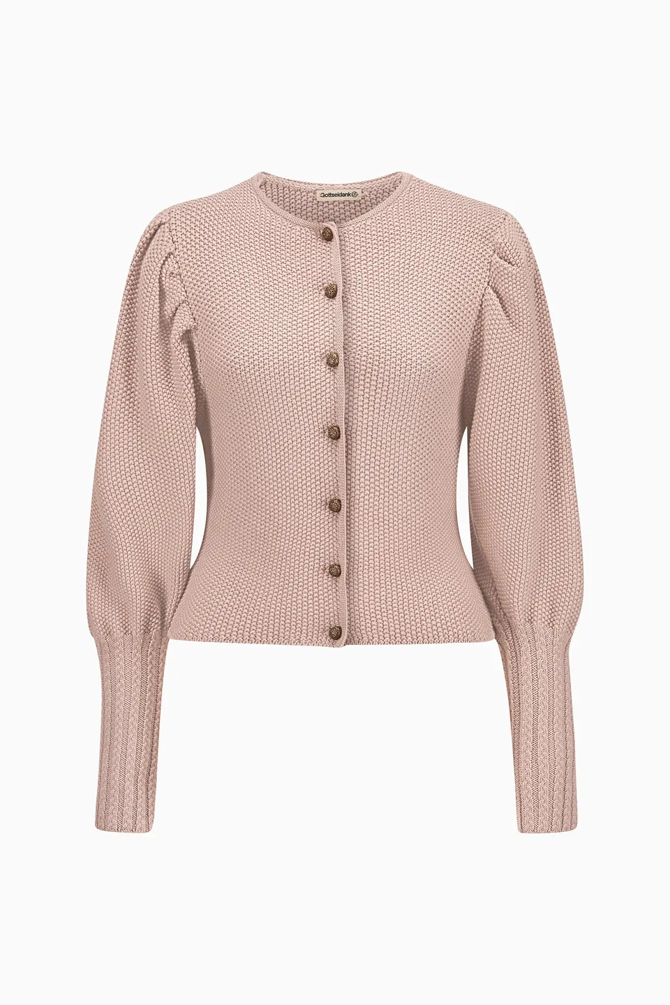 gottseidank-damenstrickjacke-gisela-uni-mit-puff-rmeln image 1