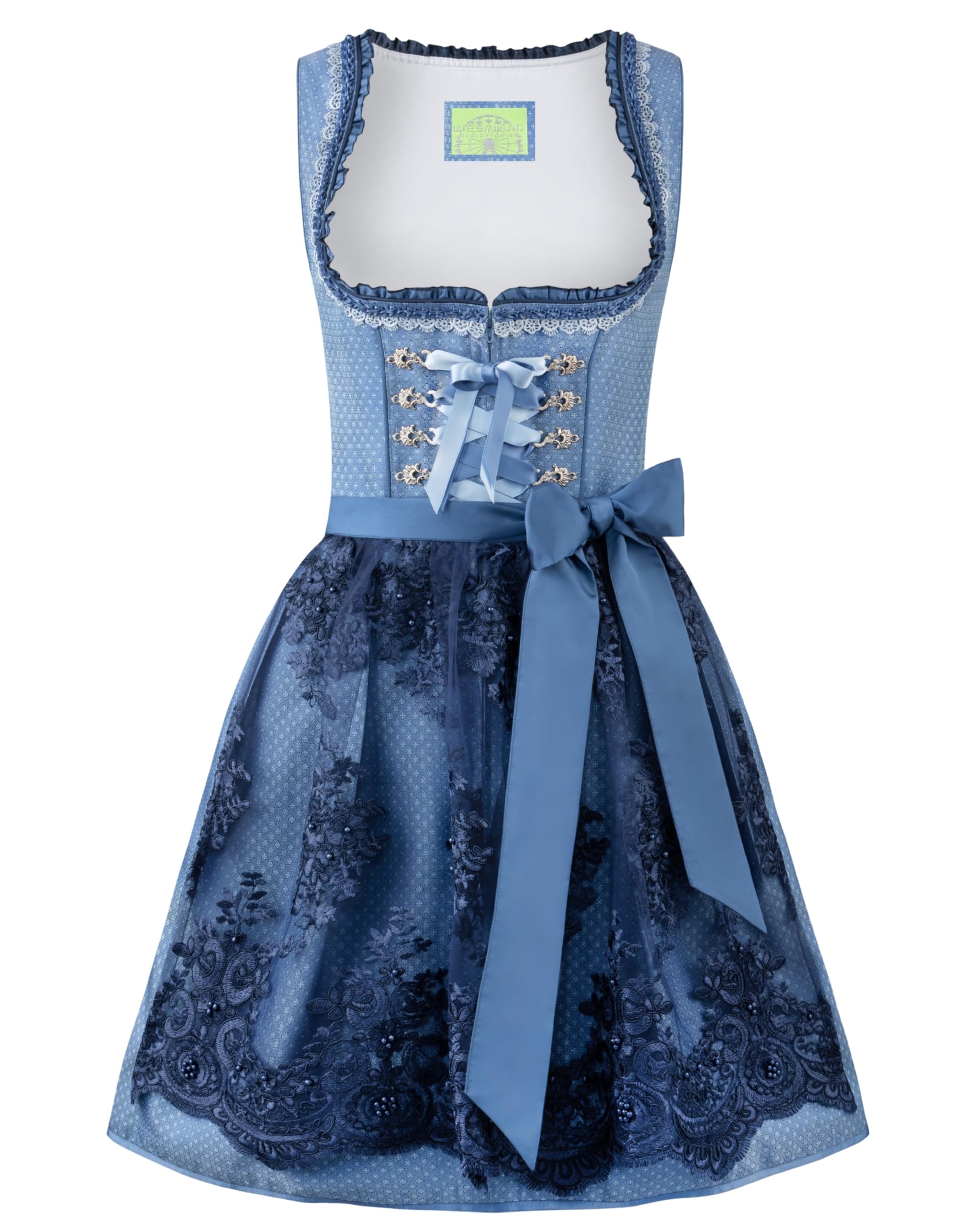 stockerpoint-dirndl-beliva-blau-jacquard-spitzensch-rze image 1