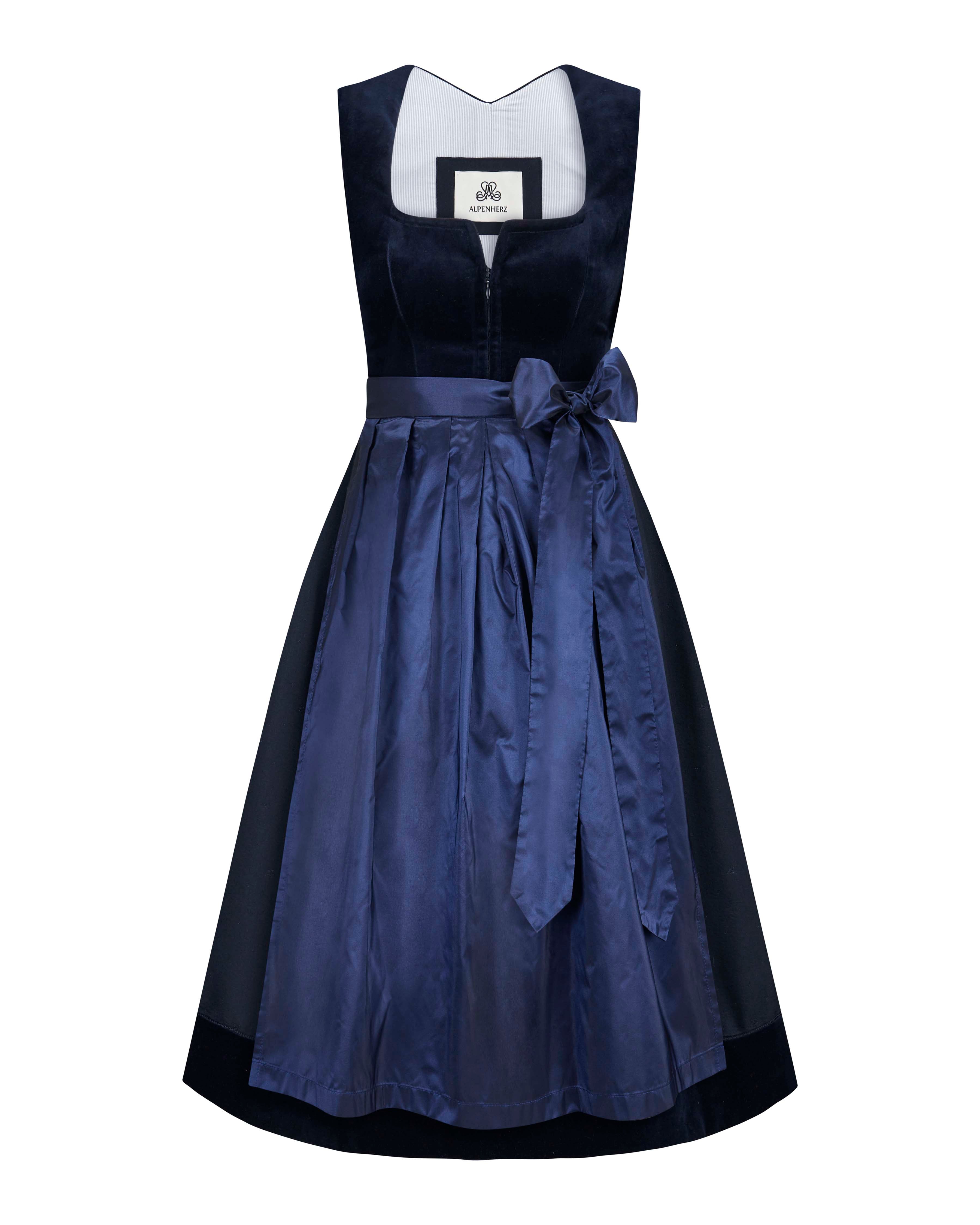 alpenherz-samtdirndl-arina-mit-puffarm-dunkelblau image 3