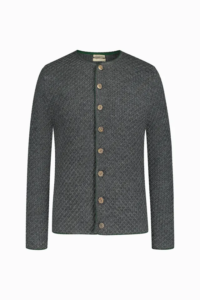 gottseidank-herrenstrickjacke-xaver-wollstrickjacke-mit-waffelmuster image 1