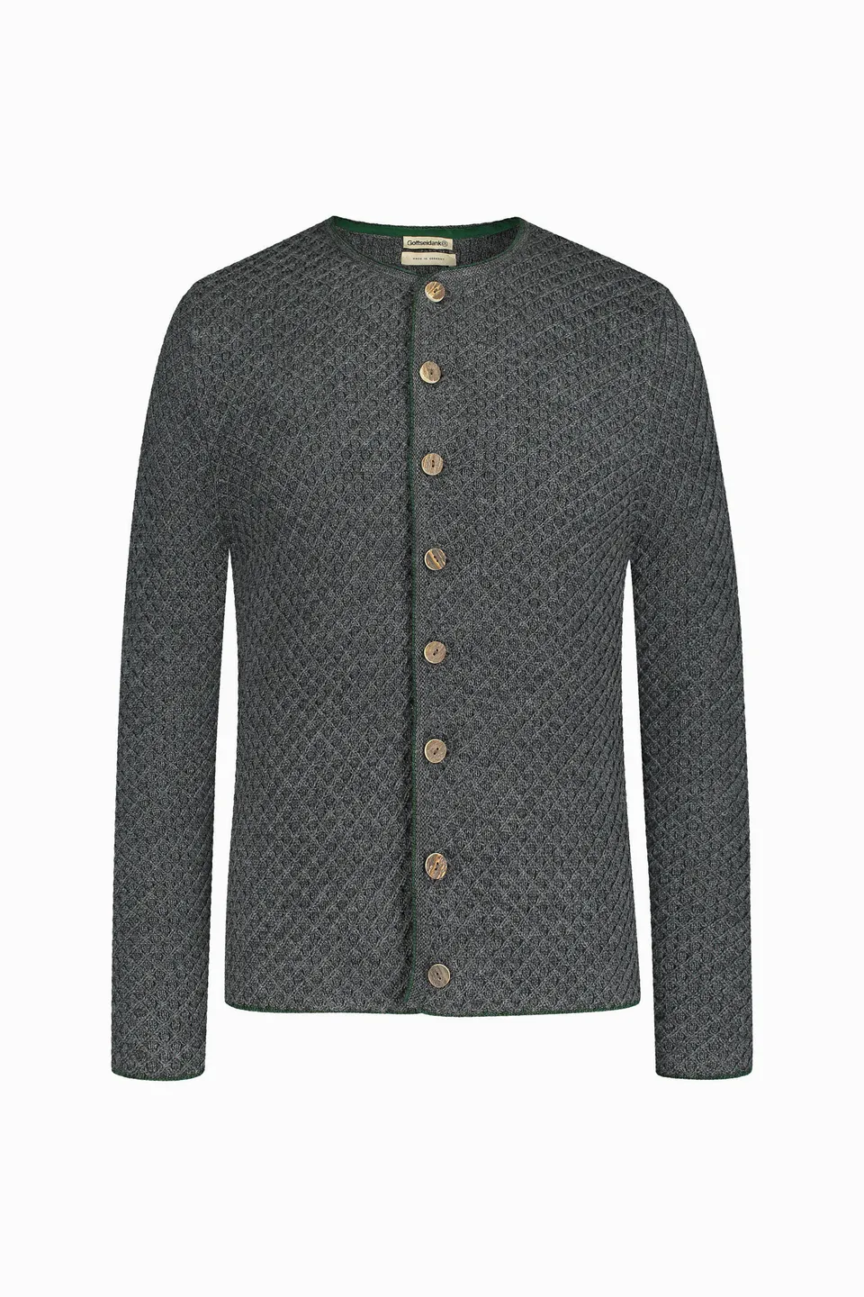 gottseidank-herrenstrickjacke-xaver-wollstrickjacke-mit-waffelmuster image 1