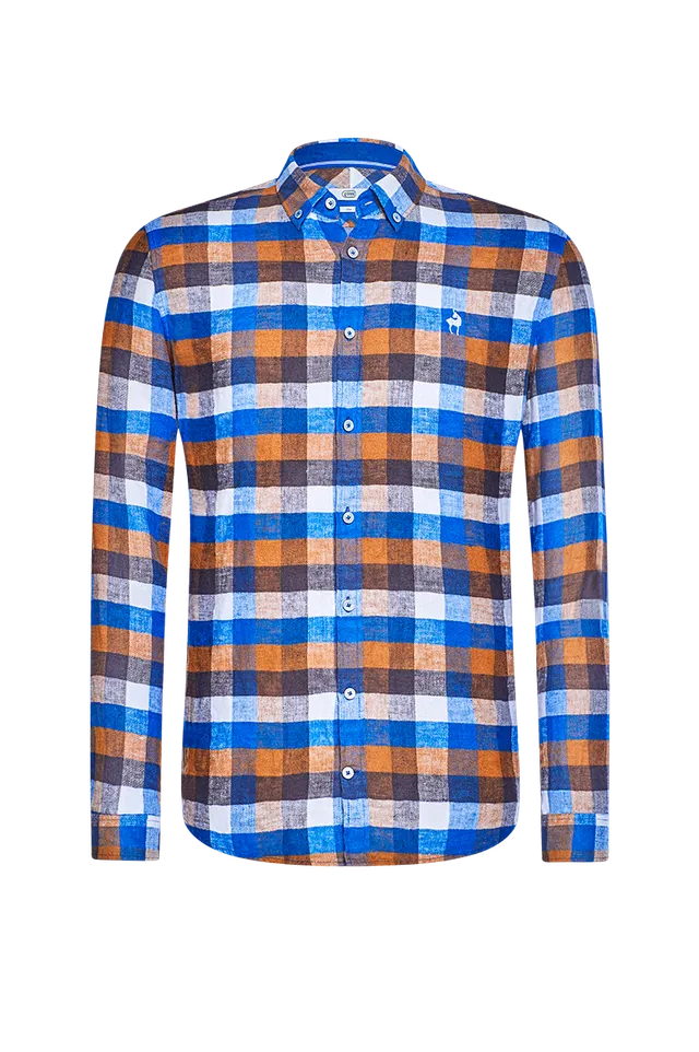 g-ssl-leinenflanell-freizeithemd-karo-in-blau-f-r-herren image 1