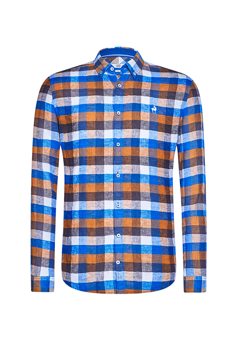 g-ssl-leinenflanell-freizeithemd-karo-in-blau-f-r-herren image 1