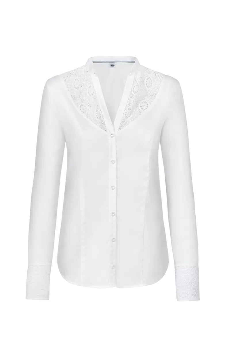 g-ssl-spitzenbluse-mit-stehkragen-damen-baumwollsatin image 1