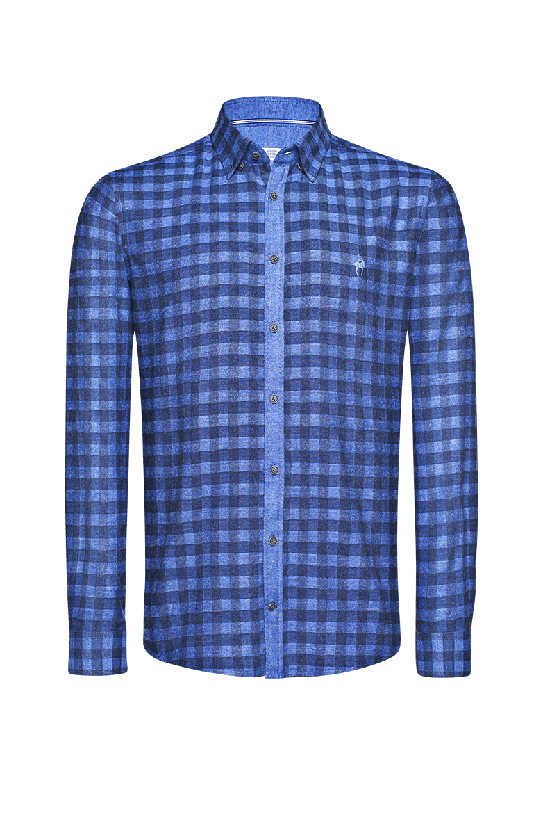 g-ssl-kariertes-flanellhemd-blau-herren-slim image 1