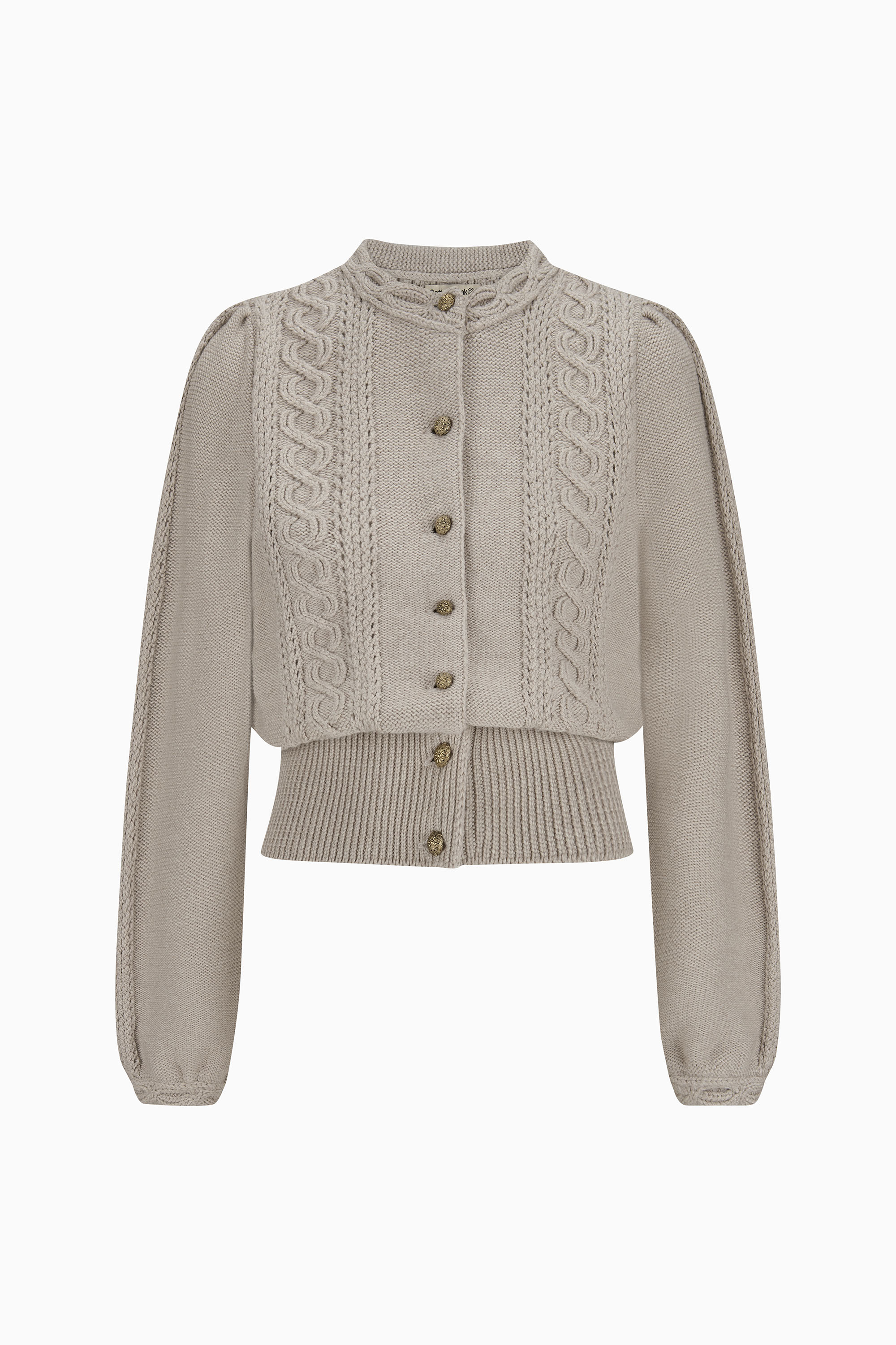 gottseidank-damenstrickjacke-lea-linksstrickjacke-mit-stehkragen-und-puffarm image 1