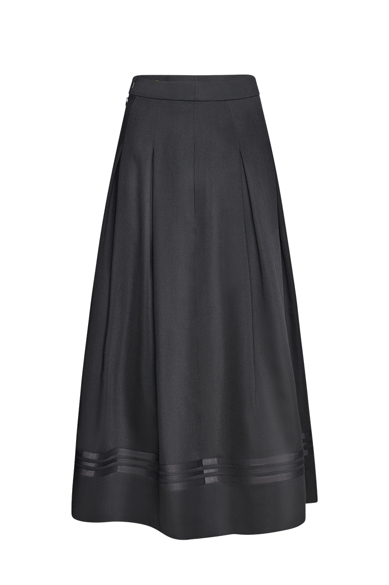 g-ssl-faltenrock-wollsatin-grau-schwarz-mit-kellerfalte image 1