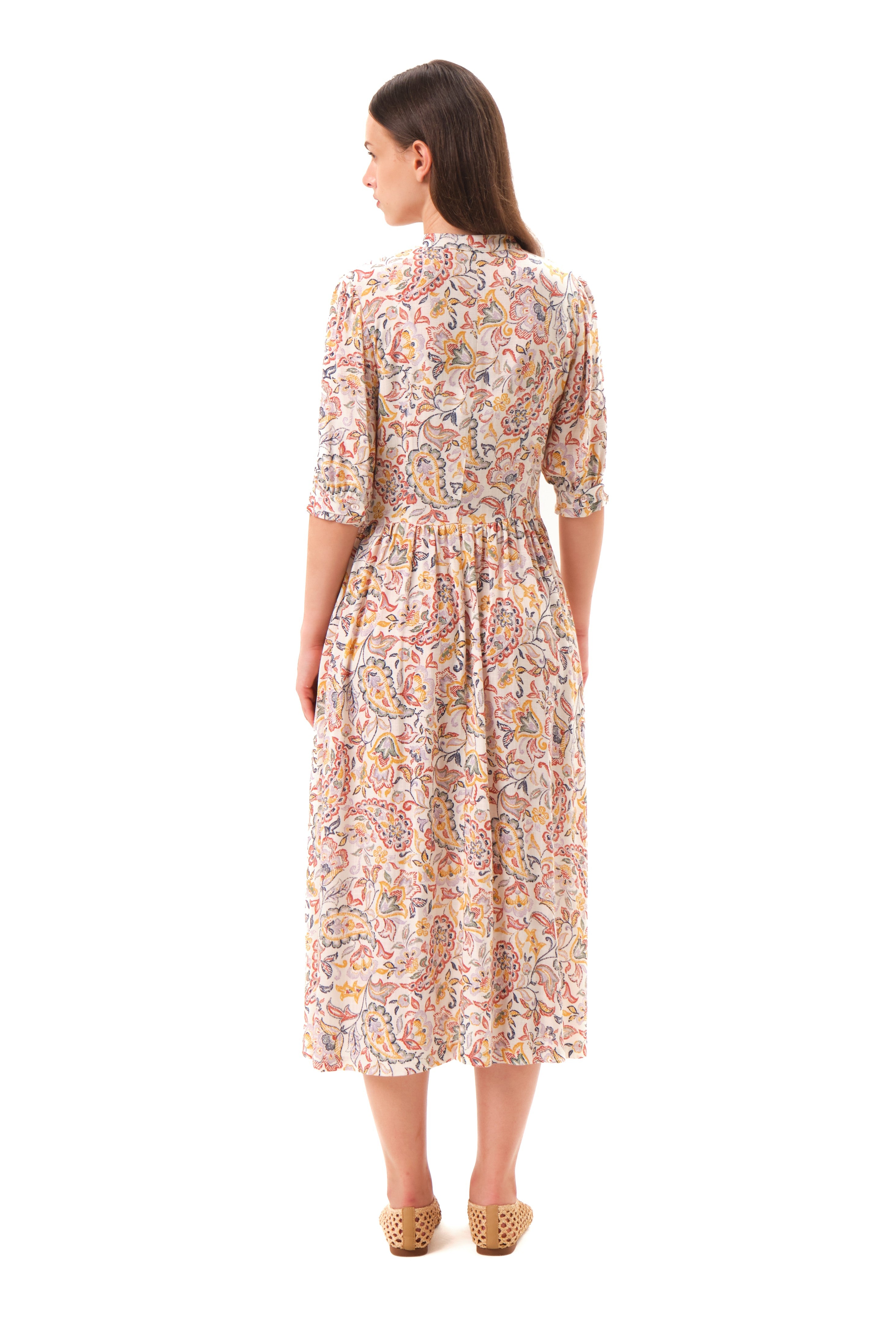 felicitas-damen-kleid-kordelia-leinen-viskose-stehkragen image 2