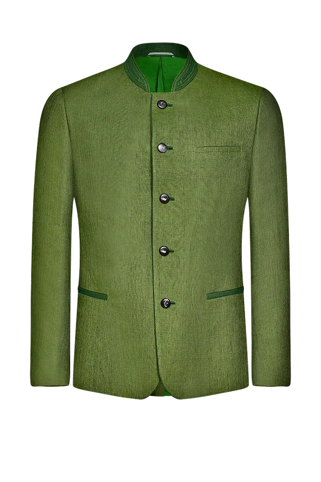 g-ssl-zwilling-jacke-herren-gr-n-hanf-leinen-stehkragen image 1